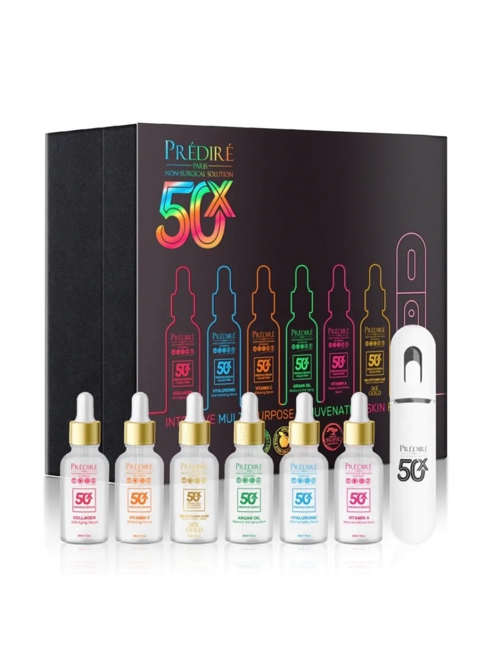 5CX Multi-Serum Set — White and Gold Accent